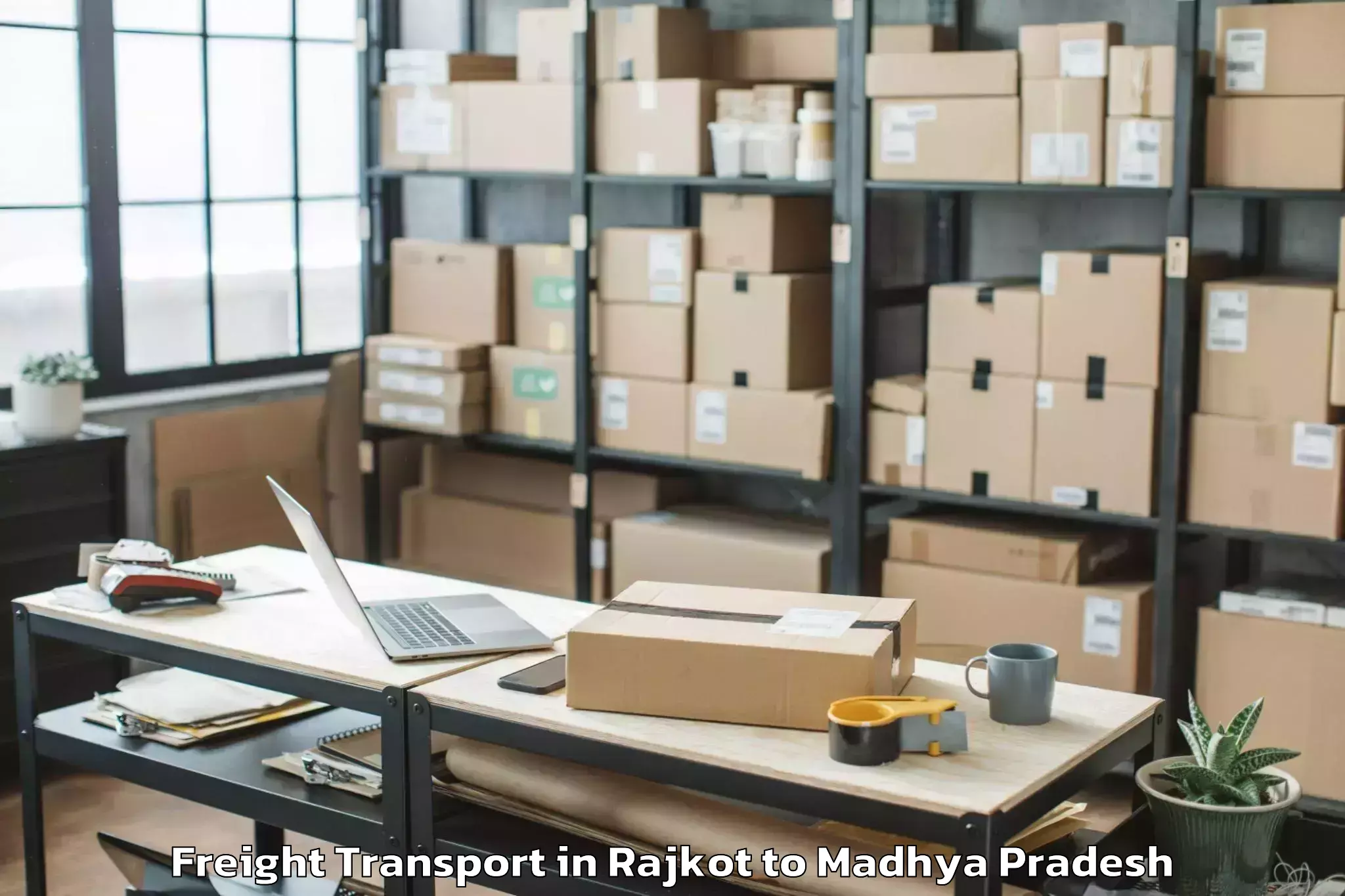 Leading Rajkot to Kolaras Freight Transport Provider